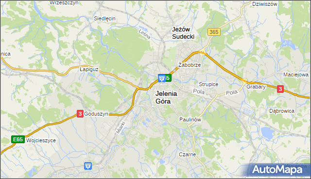 mapa Jelenia Góra, Jelenia Góra na mapie Targeo