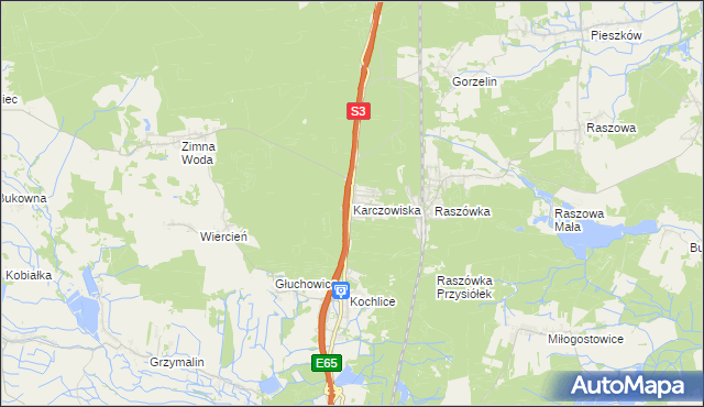 mapa Karczowiska, Karczowiska na mapie Targeo