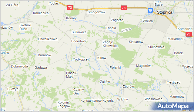 mapa Kików, Kików na mapie Targeo