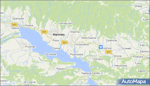 mapa Kluszkowce, Kluszkowce na mapie Targeo