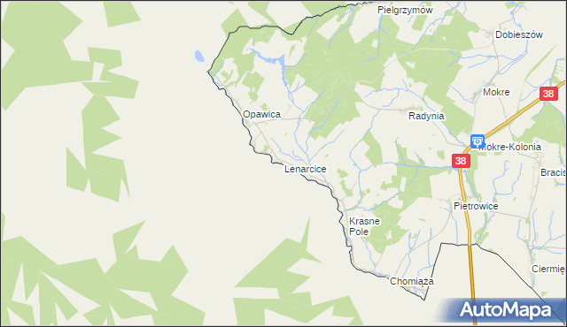 mapa Lenarcice, Lenarcice na mapie Targeo