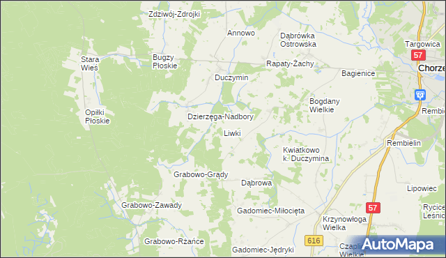 mapa Liwki, Liwki na mapie Targeo