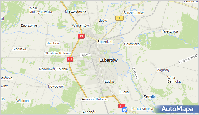 mapa Lubartów, Lubartów na mapie Targeo