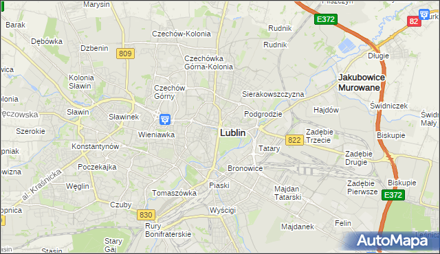 mapa Lublina, Lublin na mapie Targeo