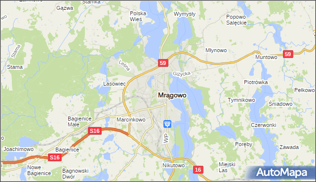 mapa Mrągowo, Mrągowo na mapie Targeo