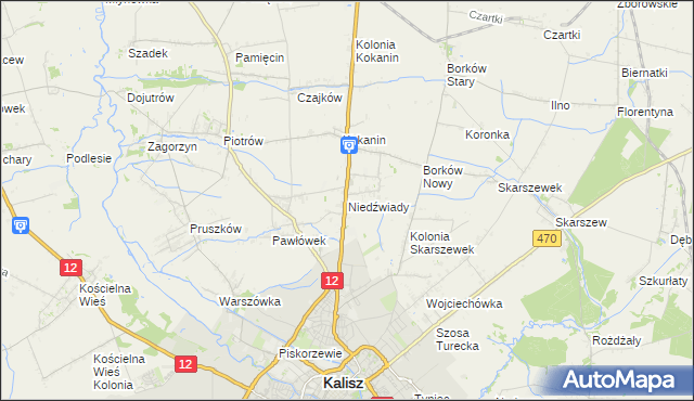 mapa Niedźwiady gmina Żelazków, Niedźwiady gmina Żelazków na mapie Targeo