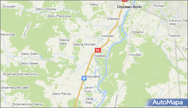 mapa Nożewo, Nożewo na mapie Targeo