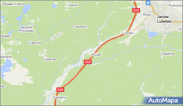 mapa Pikule, Pikule na mapie Targeo