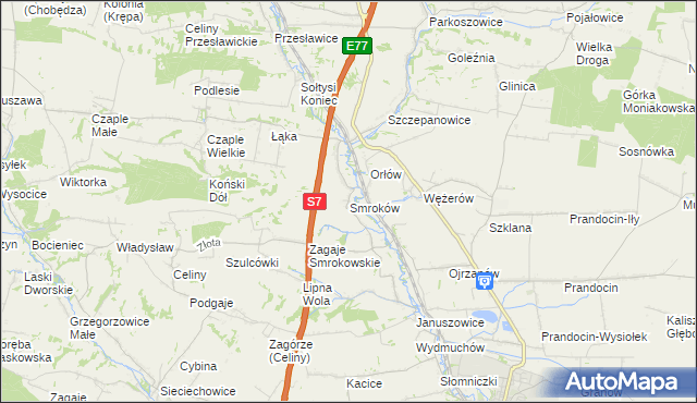 mapa Smroków, Smroków na mapie Targeo