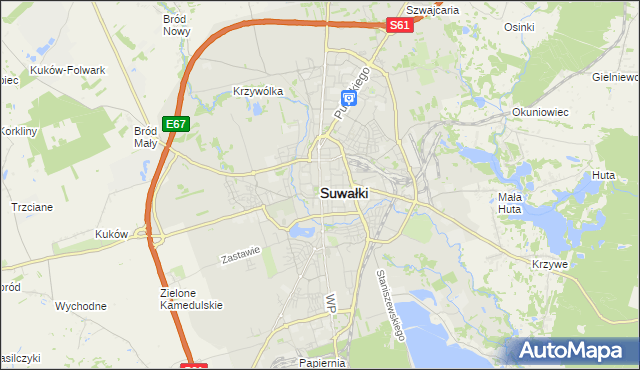 mapa Suwałk, Suwałki na mapie Targeo