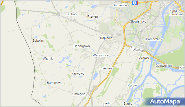 mapa Warzymice, Warzymice na mapie Targeo