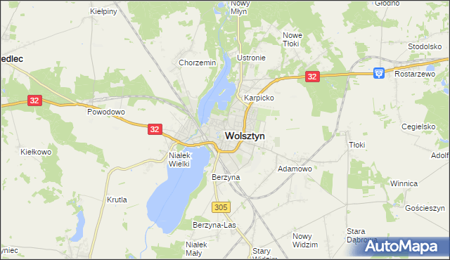 mapa Wolsztyn, Wolsztyn na mapie Targeo