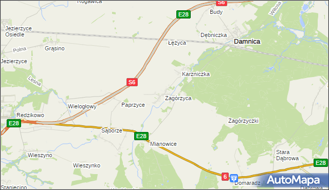 mapa Zagórzyca, Zagórzyca na mapie Targeo