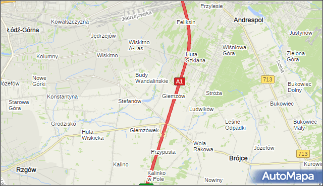 mapa Giemzów, Giemzów na mapie Targeo