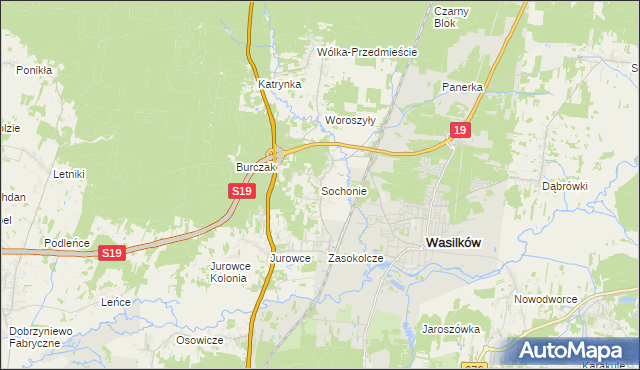 mapa Sochonie, Sochonie na mapie Targeo