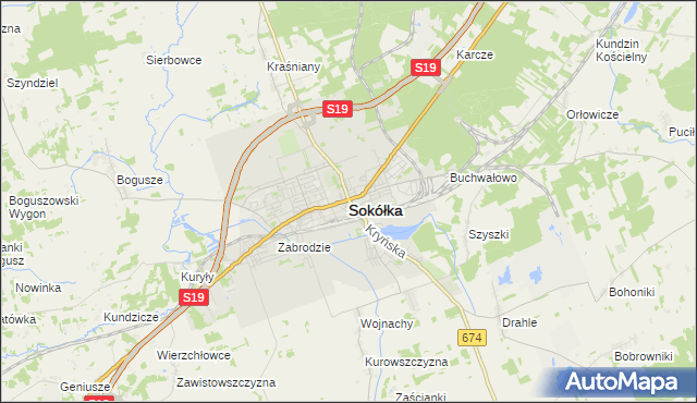 mapa Sokółka, Sokółka na mapie Targeo