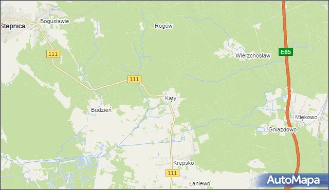 mapa Kąty gmina Goleniów, Kąty gmina Goleniów na mapie Targeo