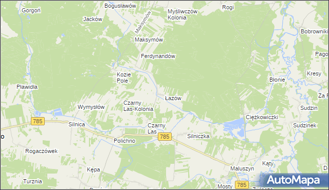 mapa Łazów gmina Żytno, Łazów gmina Żytno na mapie Targeo