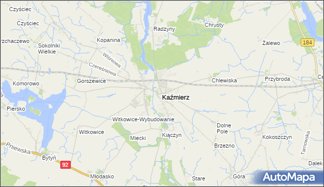 mapa Kaźmierz, Kaźmierz na mapie Targeo