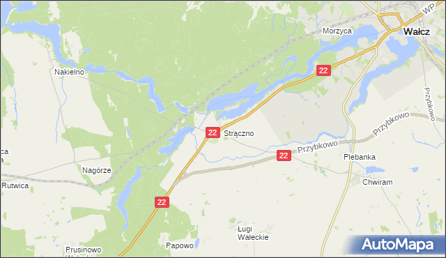 mapa Strączno, Strączno na mapie Targeo