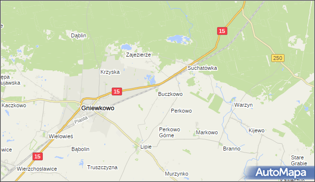 mapa Buczkowo gmina Gniewkowo, Buczkowo gmina Gniewkowo na mapie Targeo