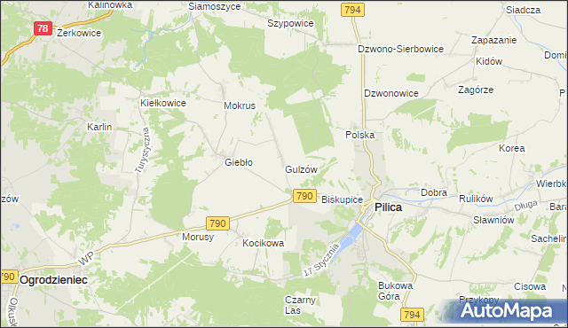 mapa Gulzów, Gulzów na mapie Targeo