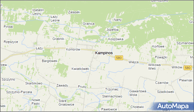 mapa Kampinos A, Kampinos A na mapie Targeo