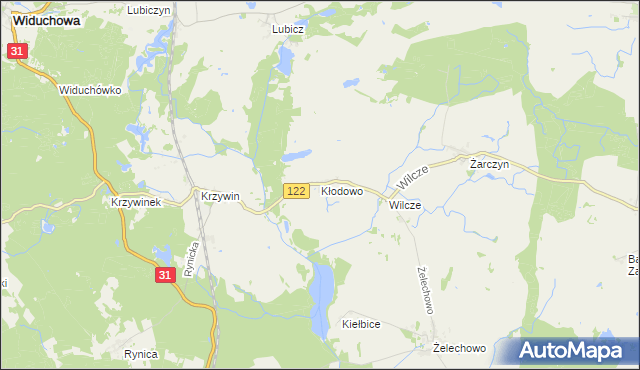 mapa Kłodowo, Kłodowo na mapie Targeo