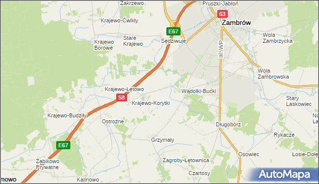 mapa Stare Wądołki, Stare Wądołki na mapie Targeo