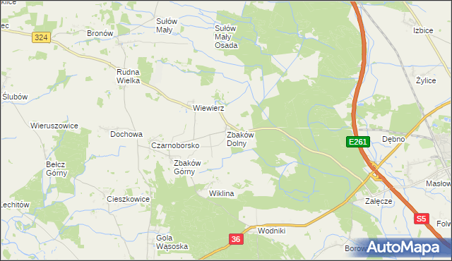 mapa Zbaków Dolny, Zbaków Dolny na mapie Targeo