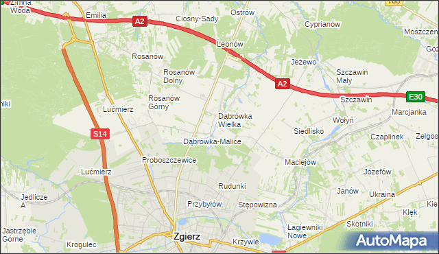 mapa Dąbrówka-Sowice, Dąbrówka-Sowice na mapie Targeo