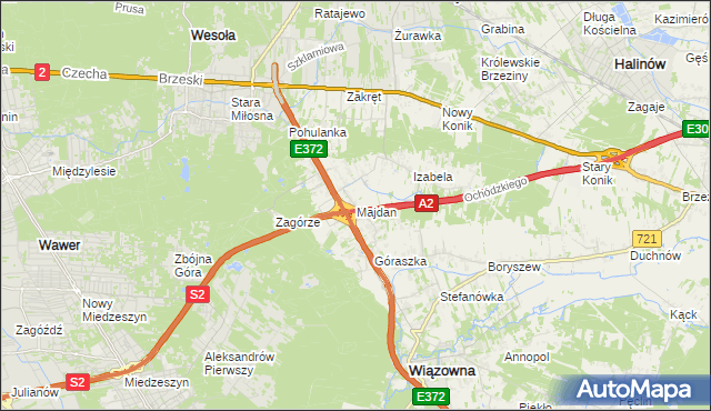 mapa Majdan gmina Wiązowna, Majdan gmina Wiązowna na mapie Targeo