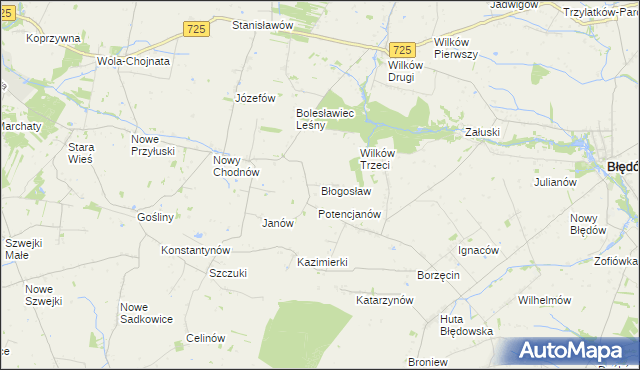 mapa Błogosław, Błogosław na mapie Targeo