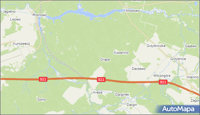 mapa Grąpa, Grąpa na mapie Targeo