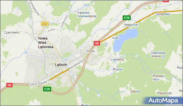 mapa Jamy gmina Nowa Wieś Lęborska, Jamy gmina Nowa Wieś Lęborska na mapie Targeo