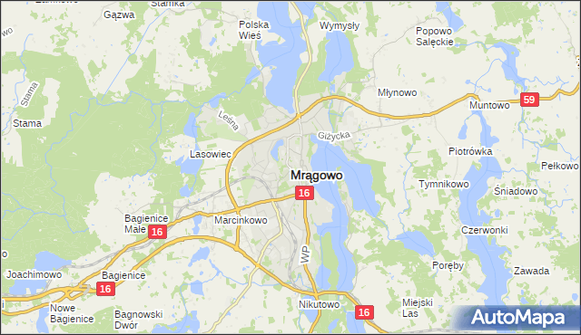 mapa Mrągowo, Mrągowo na mapie Targeo