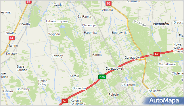 mapa Parma, Parma na mapie Targeo