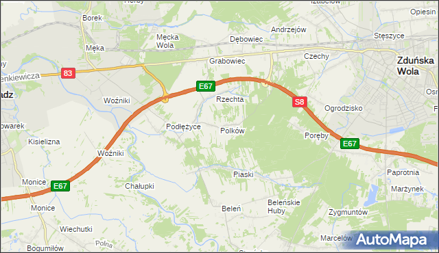 mapa Polków, Polków na mapie Targeo