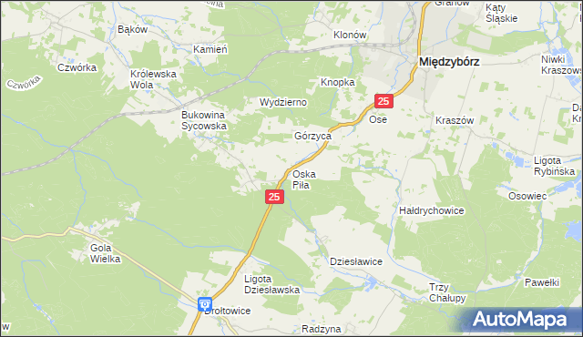 mapa Oska Piła, Oska Piła na mapie Targeo