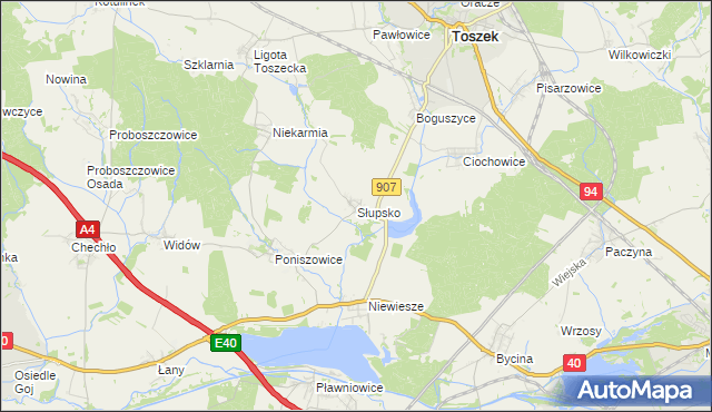 mapa Słupsko gmina Rudziniec, Słupsko gmina Rudziniec na mapie Targeo