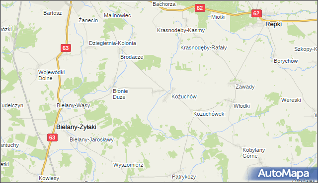 mapa Błonie Małe, Błonie Małe na mapie Targeo