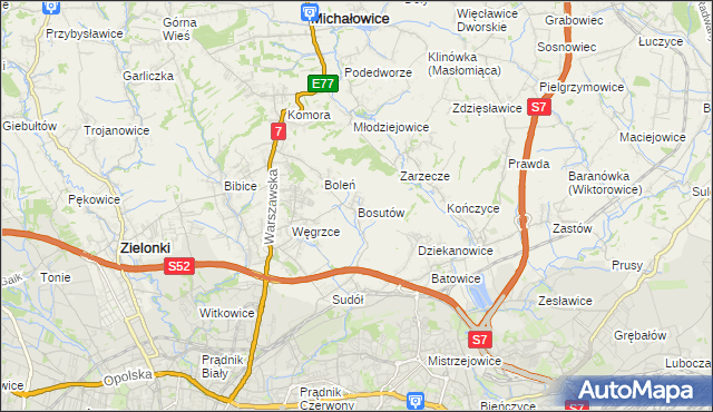mapa Bosutów, Bosutów na mapie Targeo
