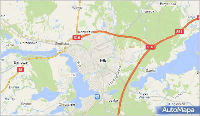 mapa Ełku, Ełk na mapie Targeo