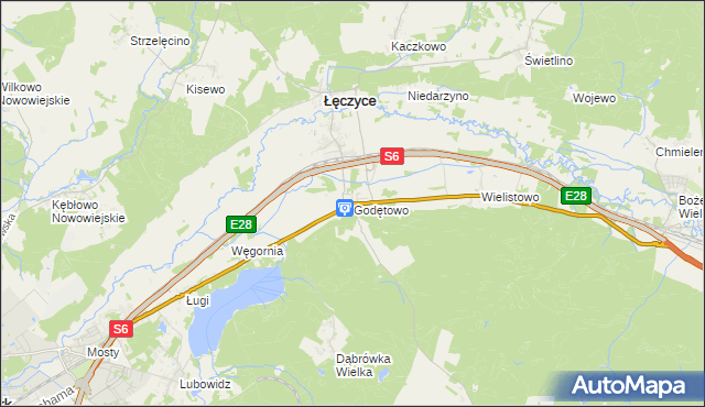 mapa Godętowo, Godętowo na mapie Targeo