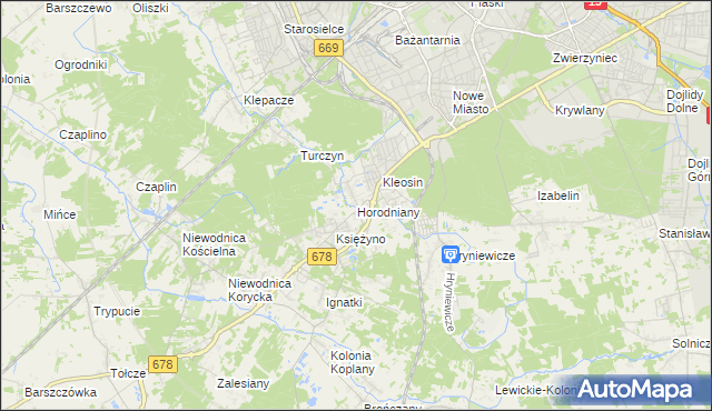 mapa Horodniany, Horodniany na mapie Targeo