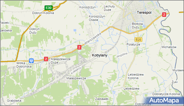 mapa Kobylany gmina Terespol, Kobylany gmina Terespol na mapie Targeo