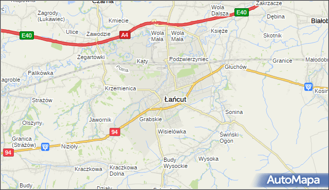 mapa Łańcut, Łańcut na mapie Targeo