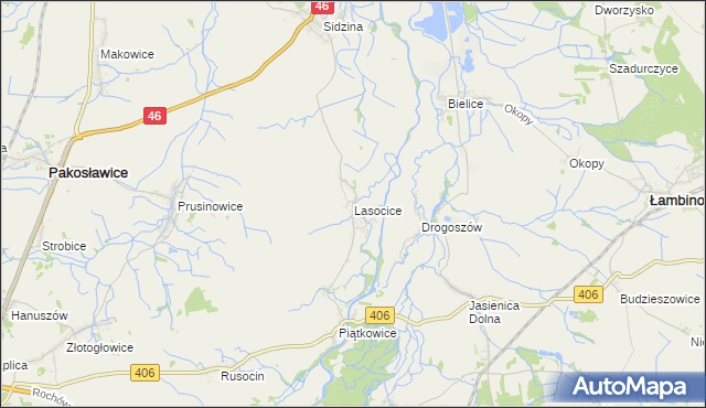 mapa Lasocice gmina Łambinowice, Lasocice gmina Łambinowice na mapie Targeo