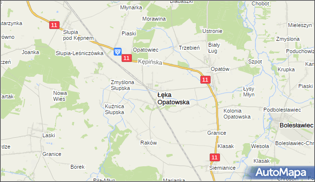 mapa Łęka Opatowska, Łęka Opatowska na mapie Targeo