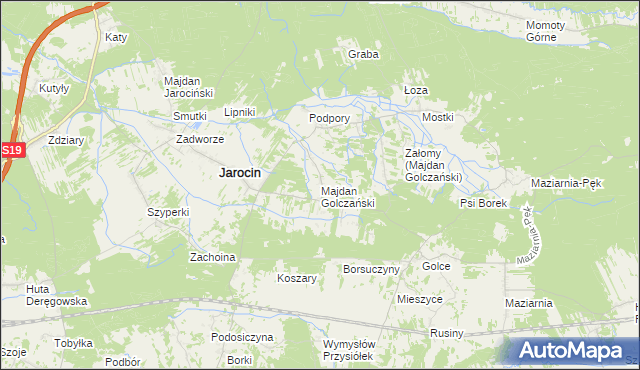 mapa Majdan Golczański, Majdan Golczański na mapie Targeo